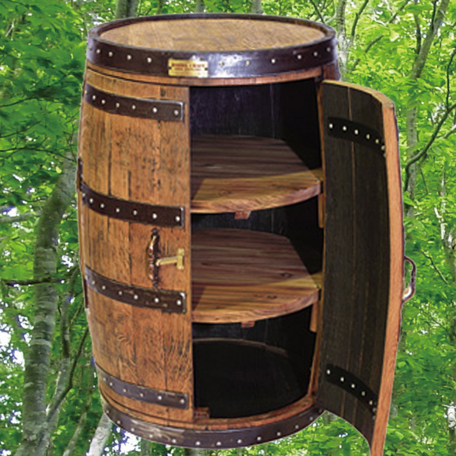 ウイスキー樽キャビネット両開き一本タイプ ウイスキー樽物語 開梱設置