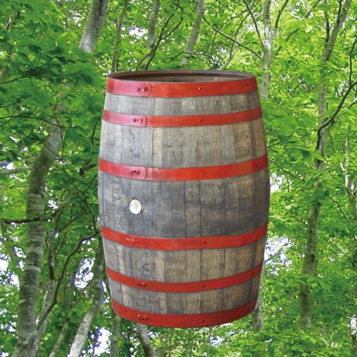 ウイスキー樽1本プランター　赤タガ　ウイスキー樽物語　開梱設置サービスパック