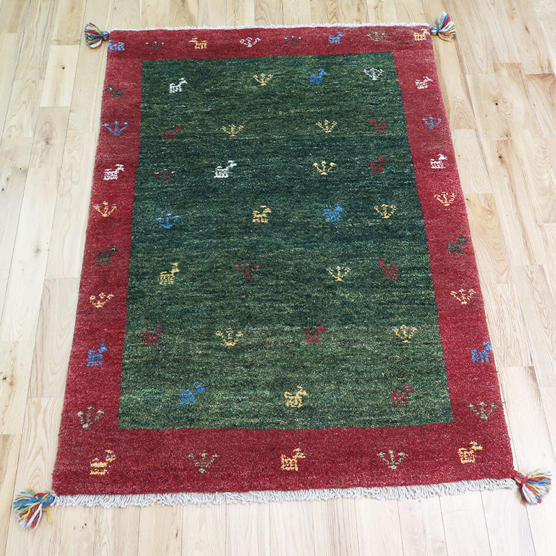 ペルシャ絨毯　ペルシャギャッベ   約92×61cm