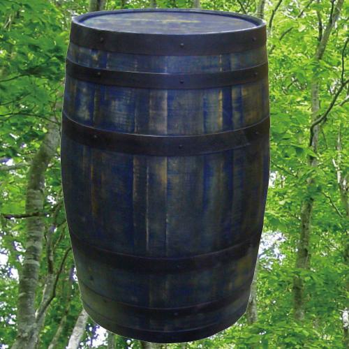 バレルディスプレー樽　アンティークブルー　天板フラット加工品　ウイスキー樽物語