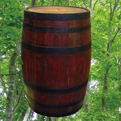 バレルディスプレー樽　アンティークレッド　天板フラット加工品　ウイスキー樽物語