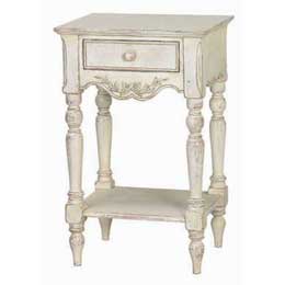 ベッドサイドテーブル　 ESN-R121003　白家具　輸入家具