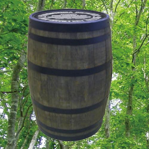 バレルディスプレー樽　無塗装　ロゴ入り　YM-KBC-018　ウイスキー樽物語