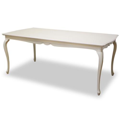 ダイニングテーブル180cm幅　フルールWDX　白の輸入家具　 【送料無料】