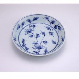 花唐草渕上り5寸皿　青花　有田焼