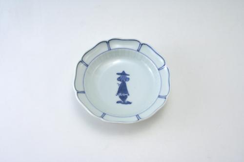 後姿千筋八方割小皿　青花　有田焼