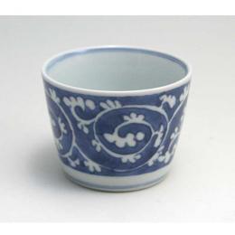 濃唐草そば猪口(小)  青花　有田焼