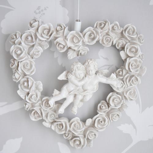 ガーデニング イタリアン ルネッサンス・薔薇と天使のハートリース　ガーデン装飾