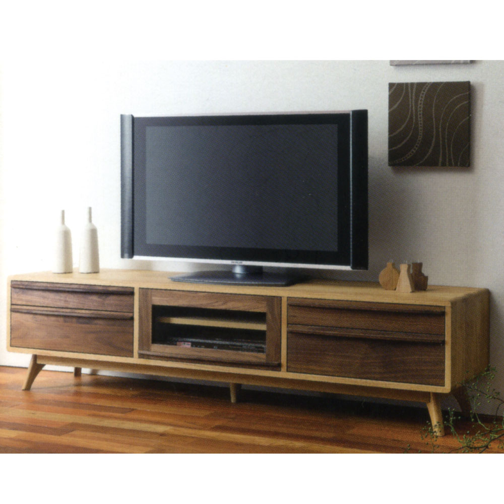 ウォールナット無垢材とウォールオーク無垢材仕様の素敵なテレビボード180cm幅|いい家具ネット