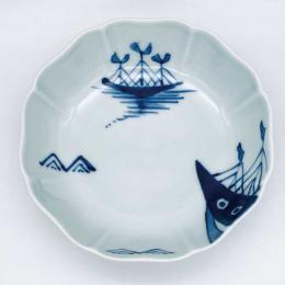 クラシックシリーズ オランダ船八方割小鉢　青花　有田焼