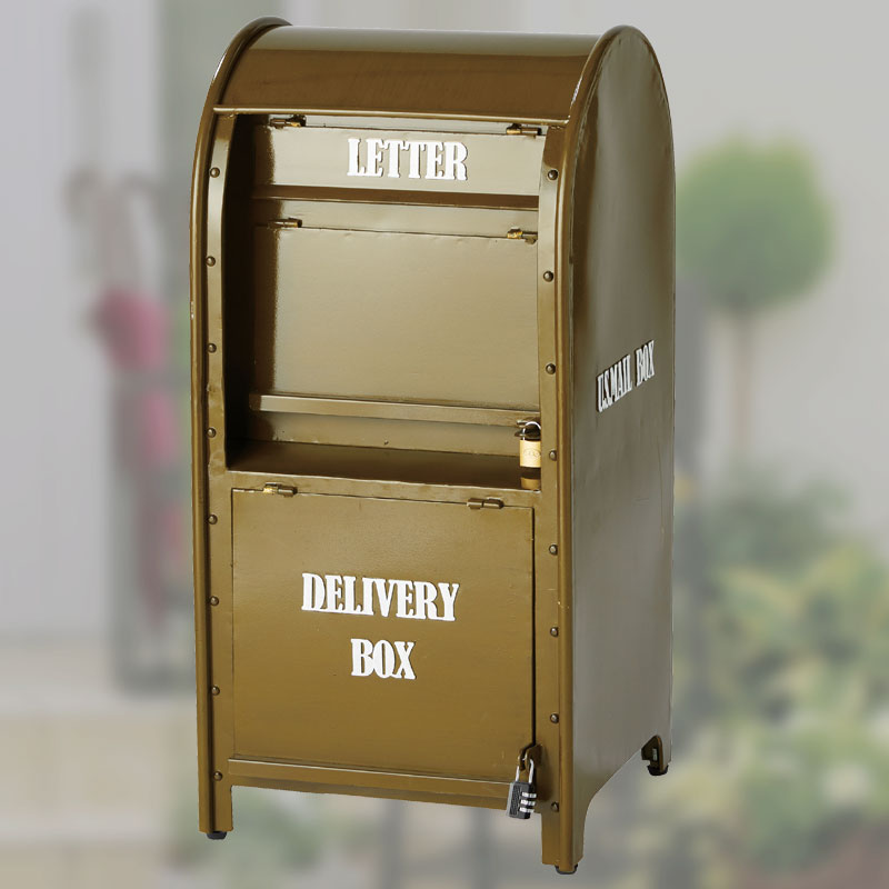 大人気のアメリカンポストの宅配ボックス付きグリーン色の郵便ポスト 送料無料 いい家具ネット