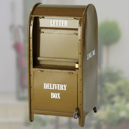 大人気のアメリカンポストの宅配ボックス付きグリーン色の郵便ポスト【送料無料】