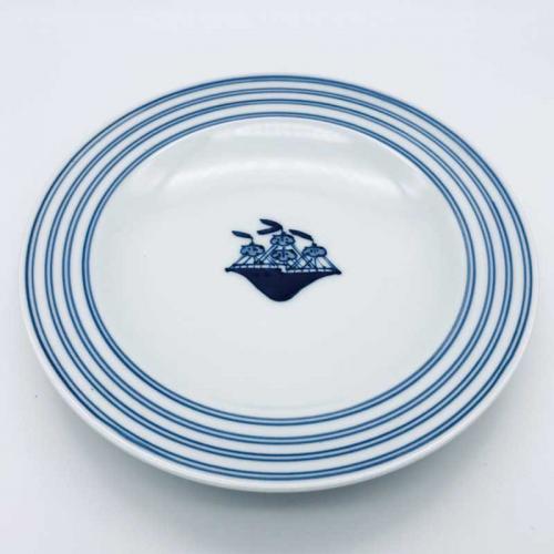 帆船プチケーキ皿　青花　有田焼