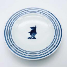 カール紅毛人プチケーキ皿 　青花　有田焼