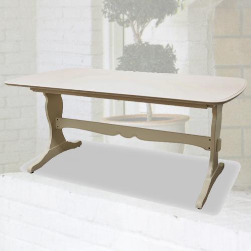 165cmから205cm幅へ伸長するのダイニングテーブル　フルールWDX　白の輸入家具 【送料無料】