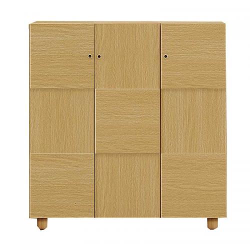 112cm幅ロータイプのシューズボックス(下駄箱)　オリーブ112LNA　ナチュラル色