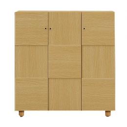 112cm幅ロータイプのシューズボックス(下駄箱)　オリーブ112LNA　ナチュラル色