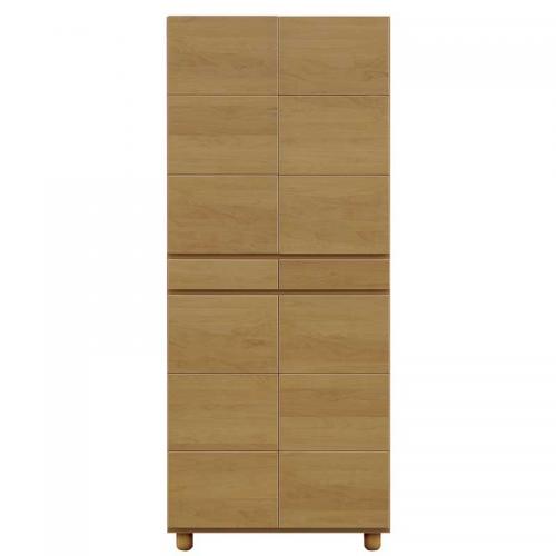 75cm幅縦型シューズボックス(下駄箱)　ゴールド75HNA　ナチュラル色