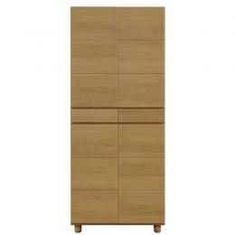 75cm幅縦型シューズボックス(下駄箱)　ゴールド75HNA　ナチュラル色