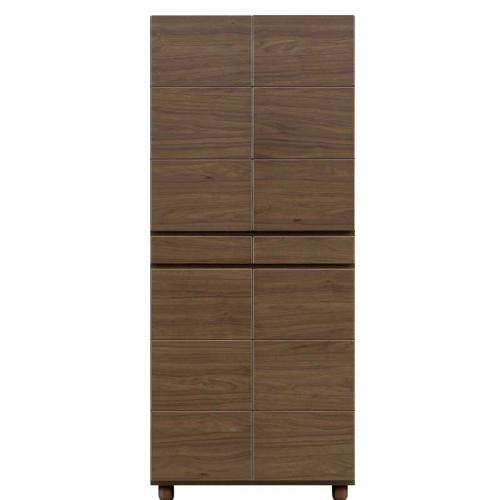 75cm幅縦型シューズボックス(下駄箱)　ゴールド75HDK　ダーク色