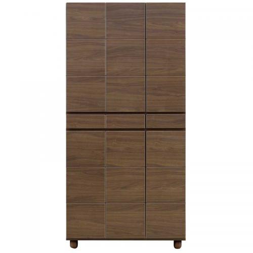 87cm幅縦型シューズボックス(下駄箱)　ゴールド87HDK　ダーク色