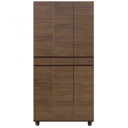 87cm幅縦型シューズボックス(下駄箱)　ゴールド87HDK　ダーク色