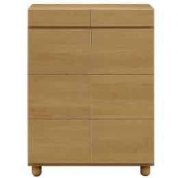 75cm幅ロータイプのシューズボックス(下駄箱)　ゴールド75LNA　ナチュラル色