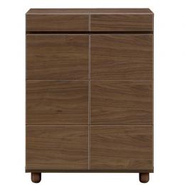 75cm幅ロータイプのシューズボックス(下駄箱)　ゴールド75LDK　ダーク色