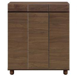 87cm幅ロータイプのシューズボックス(下駄箱)　ゴールド87LDK　ダーク色