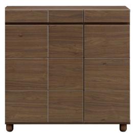 104cm幅ロータイプのシューズボックス(下駄箱)　ゴールド104LDK　ダーク色