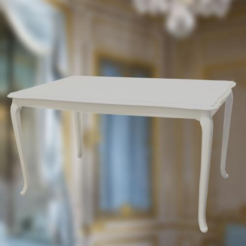 洗練された優雅で上品なデザインの白色135cm幅ダイニングテーブル　逆輸入家具
