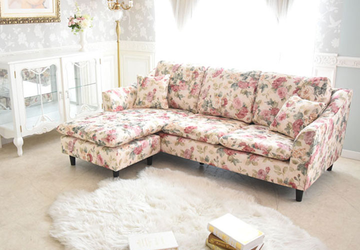 バレンシア 薔薇の3人掛けカウチソファー|いい家具ネット